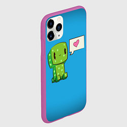 Чехол iPhone 11 Pro матовый MINECRAFT, цвет: 3D-фиолетовый — фото 2