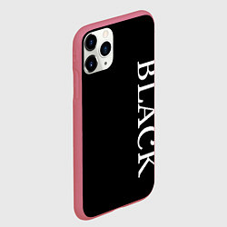 Чехол iPhone 11 Pro матовый Чёрная футболка с текстом, цвет: 3D-малиновый — фото 2