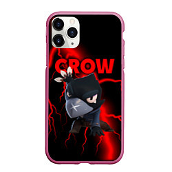 Чехол iPhone 11 Pro матовый Brawl Stars CROW, цвет: 3D-малиновый