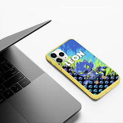 Чехол iPhone 11 Pro матовый BRAWL STARS ОБОРОТЕНЬ LEON, цвет: 3D-желтый — фото 2