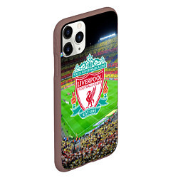 Чехол iPhone 11 Pro матовый FC Liverpool, цвет: 3D-коричневый — фото 2