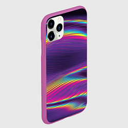 Чехол iPhone 11 Pro матовый Разноцветные волнообразные, цвет: 3D-фиолетовый — фото 2