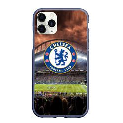 Чехол iPhone 11 Pro матовый FC Chelsea, цвет: 3D-серый