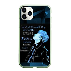 Чехол iPhone 11 Pro матовый Stray Kids, цвет: 3D-салатовый