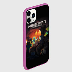 Чехол iPhone 11 Pro матовый MINECRAFT, цвет: 3D-фиолетовый — фото 2