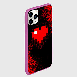 Чехол iPhone 11 Pro матовый MINECRAFT HEART, цвет: 3D-фиолетовый — фото 2
