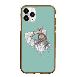 Чехол iPhone 11 Pro матовый Billie Eilish Mint Art, цвет: 3D-коричневый
