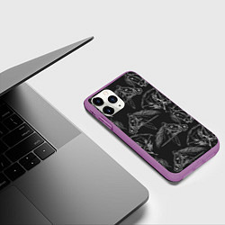 Чехол iPhone 11 Pro матовый Кони, цвет: 3D-фиолетовый — фото 2