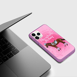 Чехол iPhone 11 Pro матовый Horseback Rading, цвет: 3D-фиолетовый — фото 2