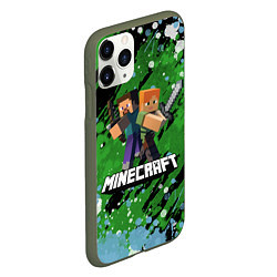 Чехол iPhone 11 Pro матовый Minecraft Майнкрафт, цвет: 3D-темно-зеленый — фото 2