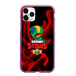 Чехол iPhone 11 Pro матовый BRAWL STARS LEON, цвет: 3D-фиолетовый