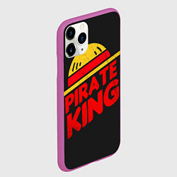 Чехол iPhone 11 Pro матовый One Piece Pirate King, цвет: 3D-фиолетовый — фото 2