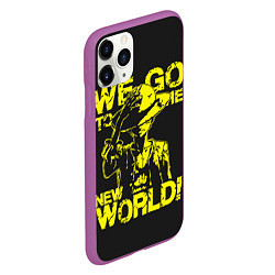 Чехол iPhone 11 Pro матовый One Piece We Go World, цвет: 3D-фиолетовый — фото 2