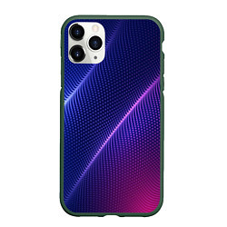 Чехол iPhone 11 Pro матовый Фиолетово 3d волны 2020, цвет: 3D-темно-зеленый