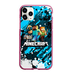 Чехол iPhone 11 Pro матовый Minecraft Майнкрафт, цвет: 3D-малиновый