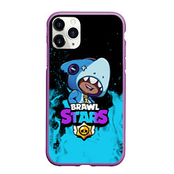 Чехол iPhone 11 Pro матовый Brawl Stars LEON SHARK, цвет: 3D-фиолетовый