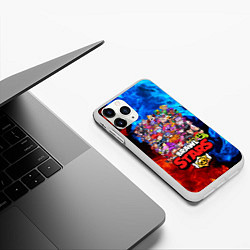 Чехол iPhone 11 Pro матовый BRAWL STARS ВСЕ ПЕРСОНАЖИ, цвет: 3D-белый — фото 2