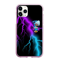 Чехол iPhone 11 Pro матовый Brawl Stars LEON SHARK, цвет: 3D-розовый