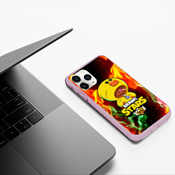 Чехол iPhone 11 Pro матовый Brawl Stars SALLY LEON, цвет: 3D-розовый — фото 2