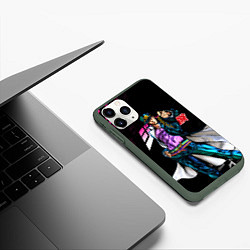 Чехол iPhone 11 Pro матовый JOJOS BIZARRE ADVENTURE, цвет: 3D-темно-зеленый — фото 2