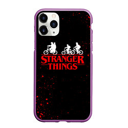 Чехол iPhone 11 Pro матовый STRANGER THINGS, цвет: 3D-фиолетовый