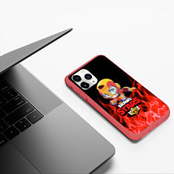 Чехол iPhone 11 Pro матовый BRAWL STARS MAX, цвет: 3D-красный — фото 2