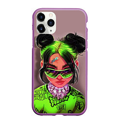 Чехол iPhone 11 Pro матовый BILLIE EILISH, цвет: 3D-фиолетовый