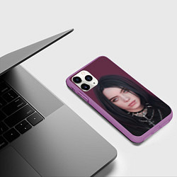 Чехол iPhone 11 Pro матовый BILLIE EILISH, цвет: 3D-фиолетовый — фото 2