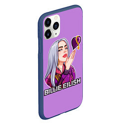 Чехол iPhone 11 Pro матовый BILLIE EILISH, цвет: 3D-тёмно-синий — фото 2