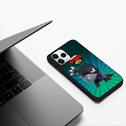 Чехол iPhone 11 Pro матовый Brawl Stars Crow, цвет: 3D-черный — фото 2