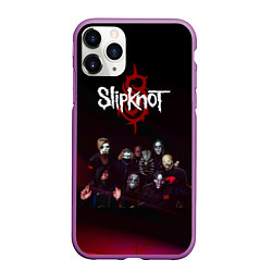 Чехол iPhone 11 Pro матовый Slipknot, цвет: 3D-фиолетовый