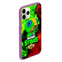 Чехол iPhone 11 Pro матовый BRAWL STARS LEON, цвет: 3D-фиолетовый — фото 2