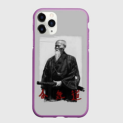 Чехол iPhone 11 Pro матовый Морихэй Уэсиба, цвет: 3D-фиолетовый
