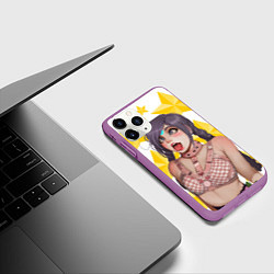 Чехол iPhone 11 Pro матовый Aheago, цвет: 3D-фиолетовый — фото 2