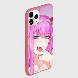 Чехол iPhone 11 Pro матовый Ahegao, цвет: 3D-малиновый — фото 2