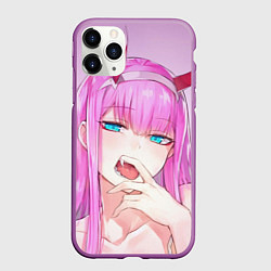 Чехол iPhone 11 Pro матовый Ahegao, цвет: 3D-фиолетовый