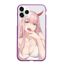 Чехол iPhone 11 Pro матовый Ahegao, цвет: 3D-фиолетовый