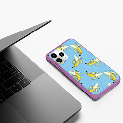 Чехол iPhone 11 Pro матовый Banana art, цвет: 3D-фиолетовый — фото 2