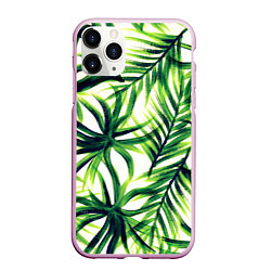 Чехол iPhone 11 Pro матовый Тропики, цвет: 3D-розовый