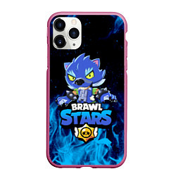 Чехол iPhone 11 Pro матовый BRAWL STARS LEON, цвет: 3D-малиновый