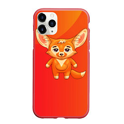 Чехол iPhone 11 Pro матовый Лисичка, цвет: 3D-красный