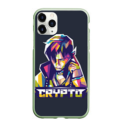 Чехол iPhone 11 Pro матовый Apex Legends Crypto, цвет: 3D-салатовый