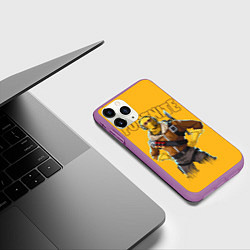 Чехол iPhone 11 Pro матовый Fortnite, цвет: 3D-фиолетовый — фото 2