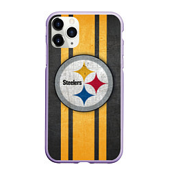 Чехол iPhone 11 Pro матовый Pittsburgh Steelers, цвет: 3D-светло-сиреневый