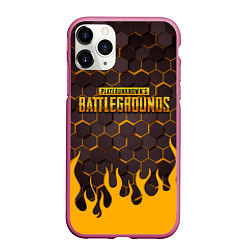 Чехол iPhone 11 Pro матовый PUBG,, цвет: 3D-малиновый