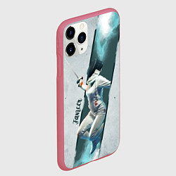 Чехол iPhone 11 Pro матовый Фехтовальщик, цвет: 3D-малиновый — фото 2