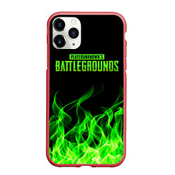 Чехол iPhone 11 Pro матовый PUBG, цвет: 3D-красный