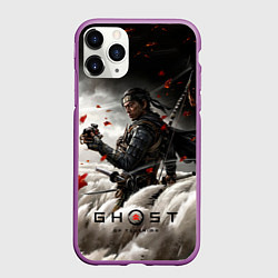Чехол iPhone 11 Pro матовый Ghost of Tsushima, цвет: 3D-фиолетовый