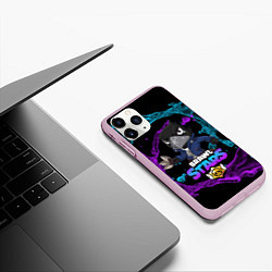 Чехол iPhone 11 Pro матовый Brawl Stars CROW, цвет: 3D-розовый — фото 2