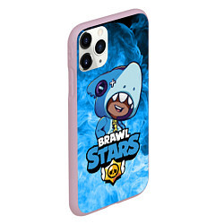 Чехол iPhone 11 Pro матовый Brawl Stars LEON SHARK, цвет: 3D-розовый — фото 2